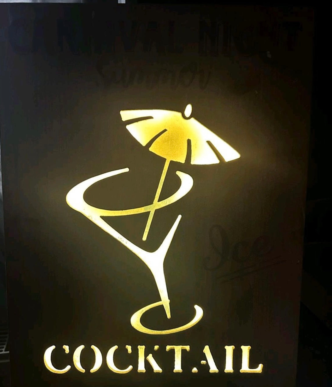 Holzbild LED-Bild „Cocktail“ 40cm x 30cm