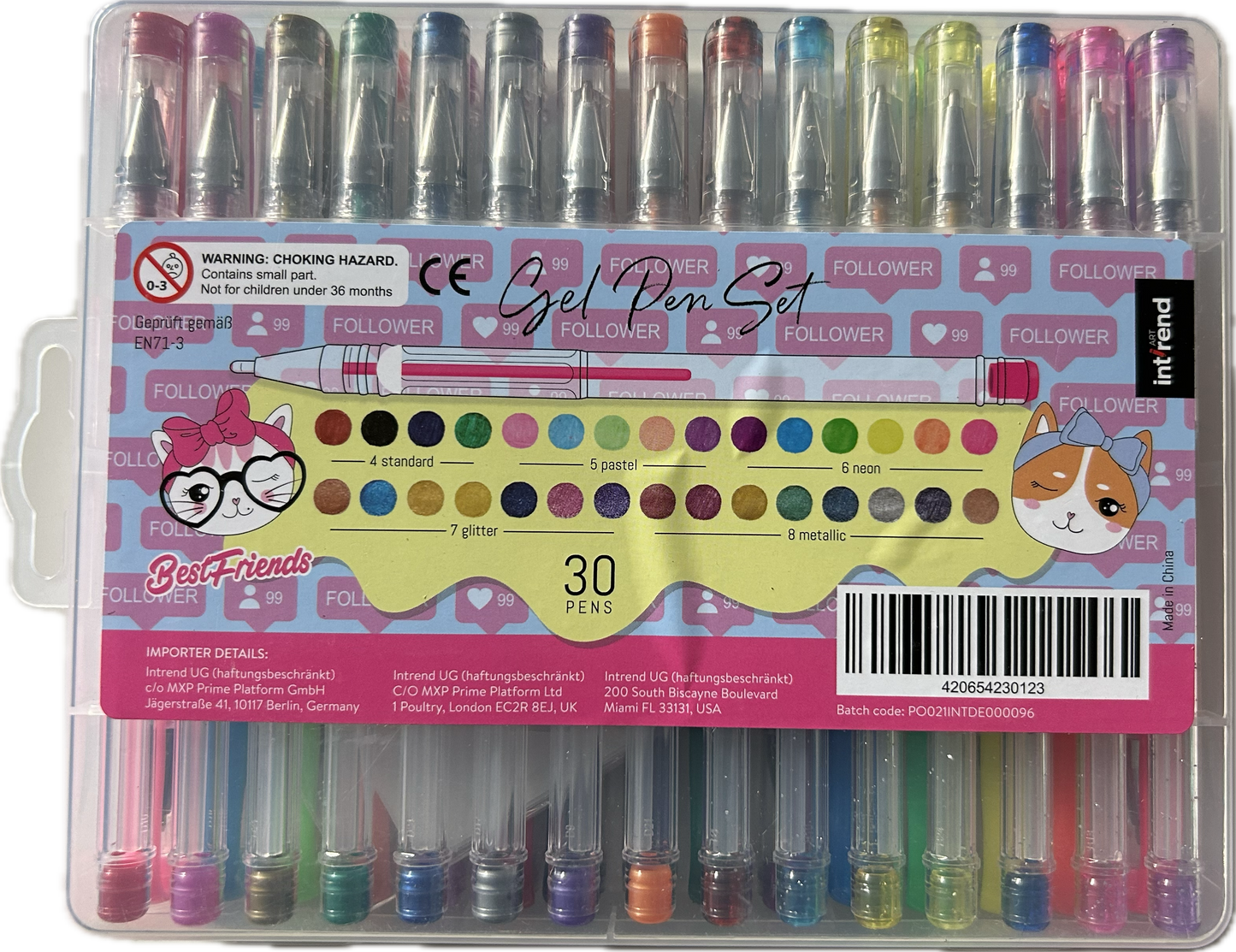 Gel Pen Set (30 Stk.) inkl. 3 Schablonen