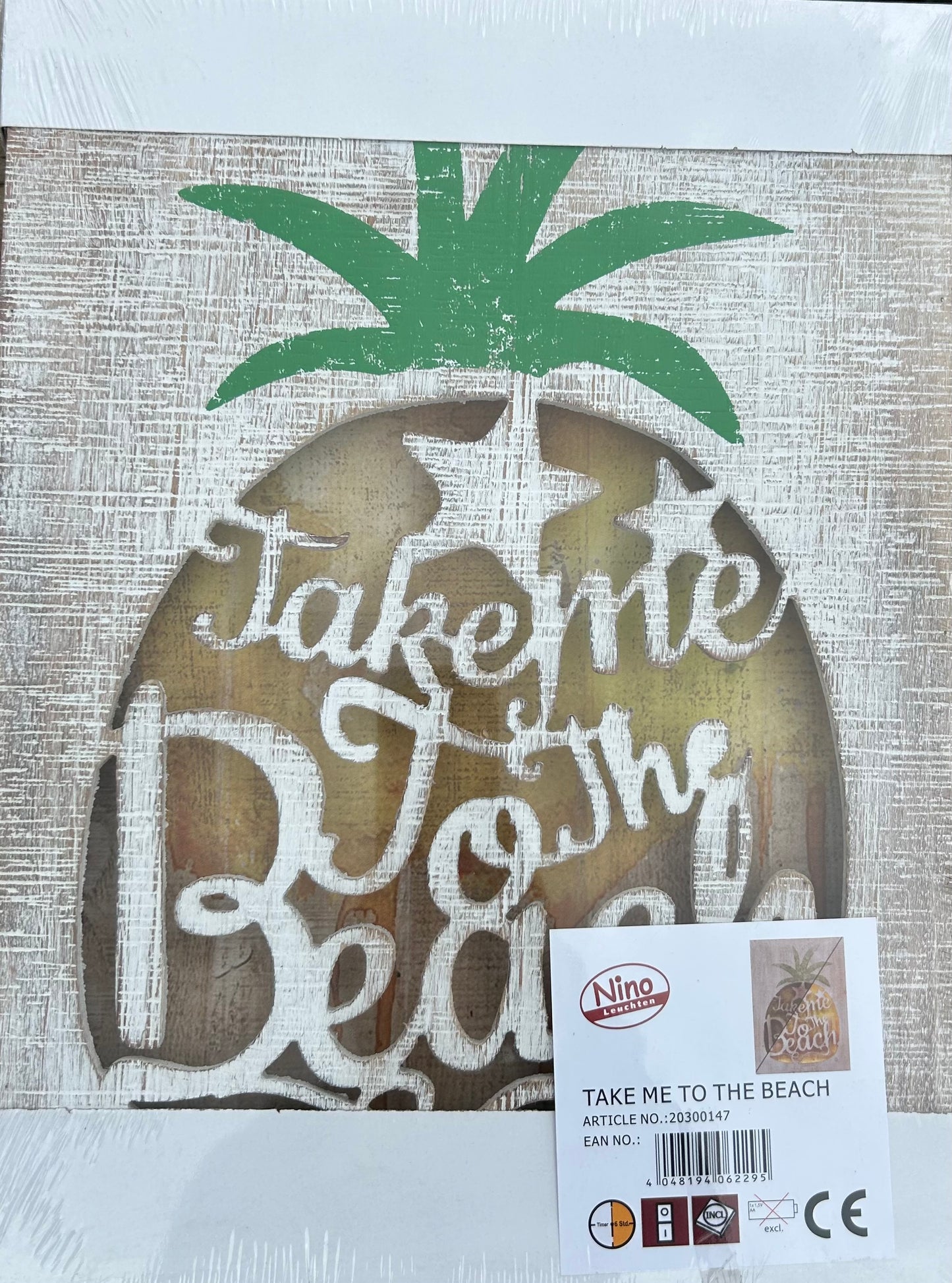 Holzbild LED-Bild „Beach“ 40cm x 30cm