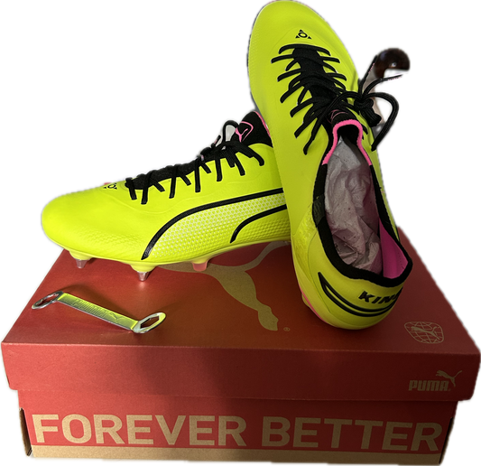 Fußballschuhe PUMA King Ultimate MxSG, Electric Lime-PUMA Black 44,5