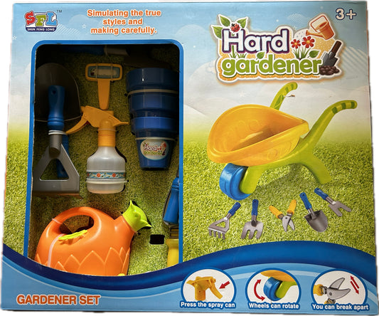 Gartenset für Kinder mit Schubkarre und Zubehör