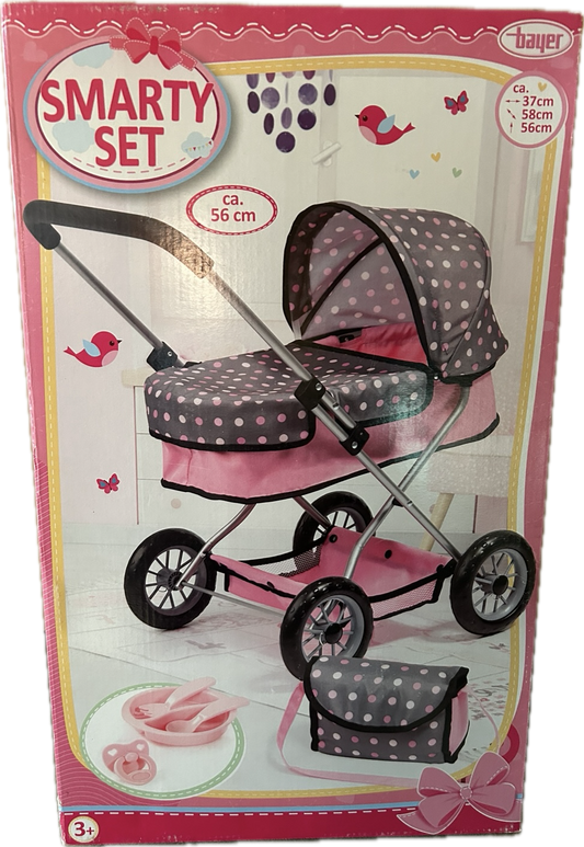 Bayer Design Puppenwagen Smarty Set mit Besteck Schnuller Pflegetasche NEU & OVP