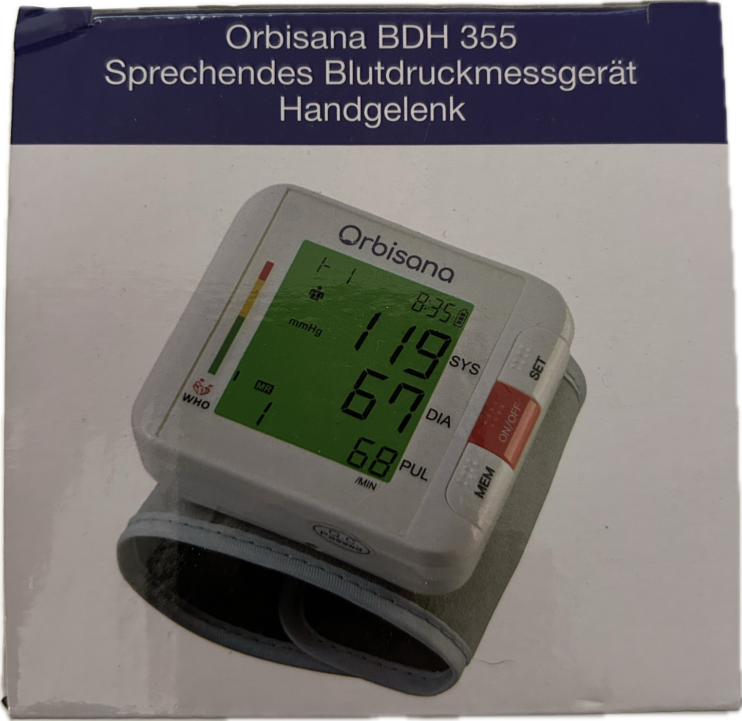Orbisana BDH 350 sprechendes Blutdruckmessgerät, Handgelenksblutdruckmessgerät